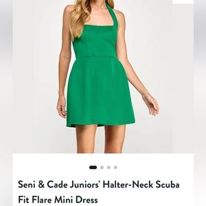 Elegant Green Sleeveless Mini Dress